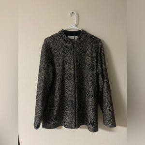 Chico’s Travelers Lena Animal Jacquard Full Zip Jacket Size 2 (US L) NWT